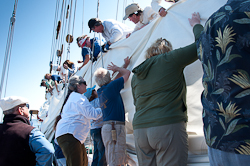 Zodiac - folding the sail