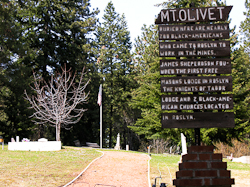 Mt Olivet cemetery sign for Black Americans in Roslyn